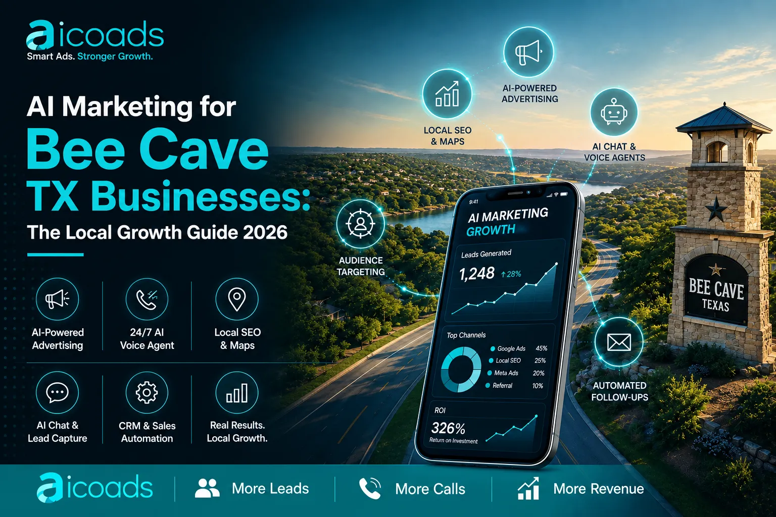 AI marketing for Bee Cave TX businesses with local SEO, AI advertising, voice agents, and automated lead generation in 2026