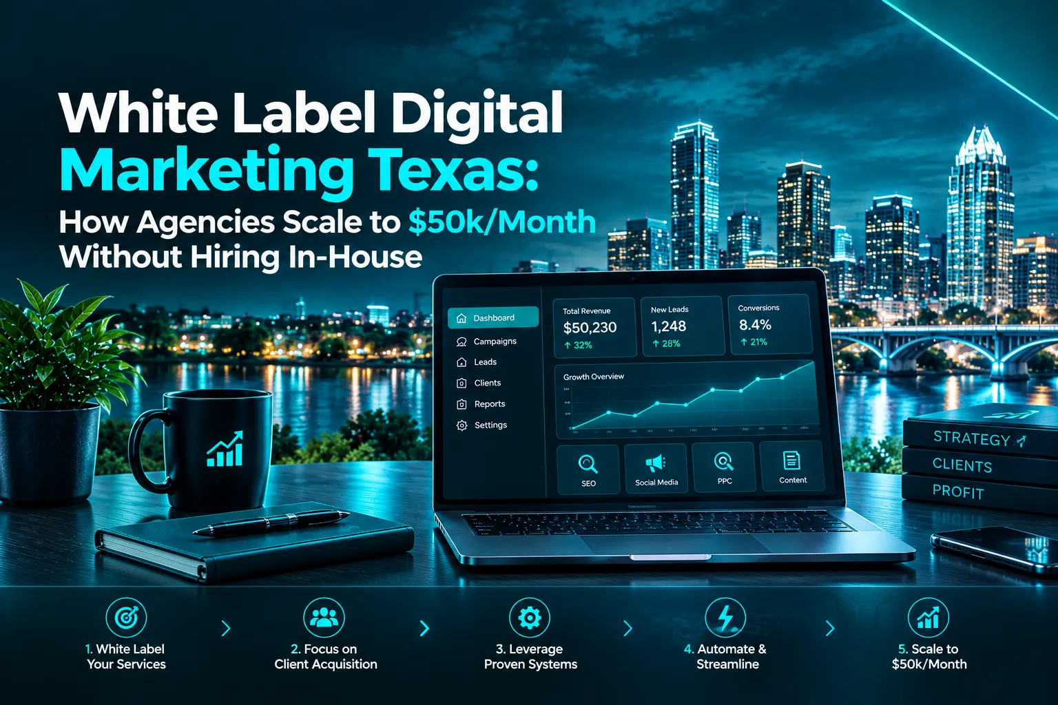 White Label Digital Marketing Texas: How Agencies Scale to $50k/Month Without Hiring In-House