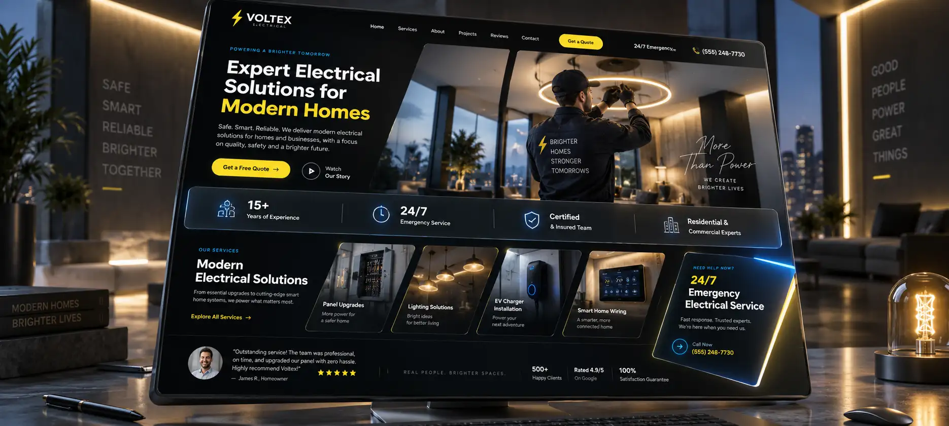 Custom electrician company website design