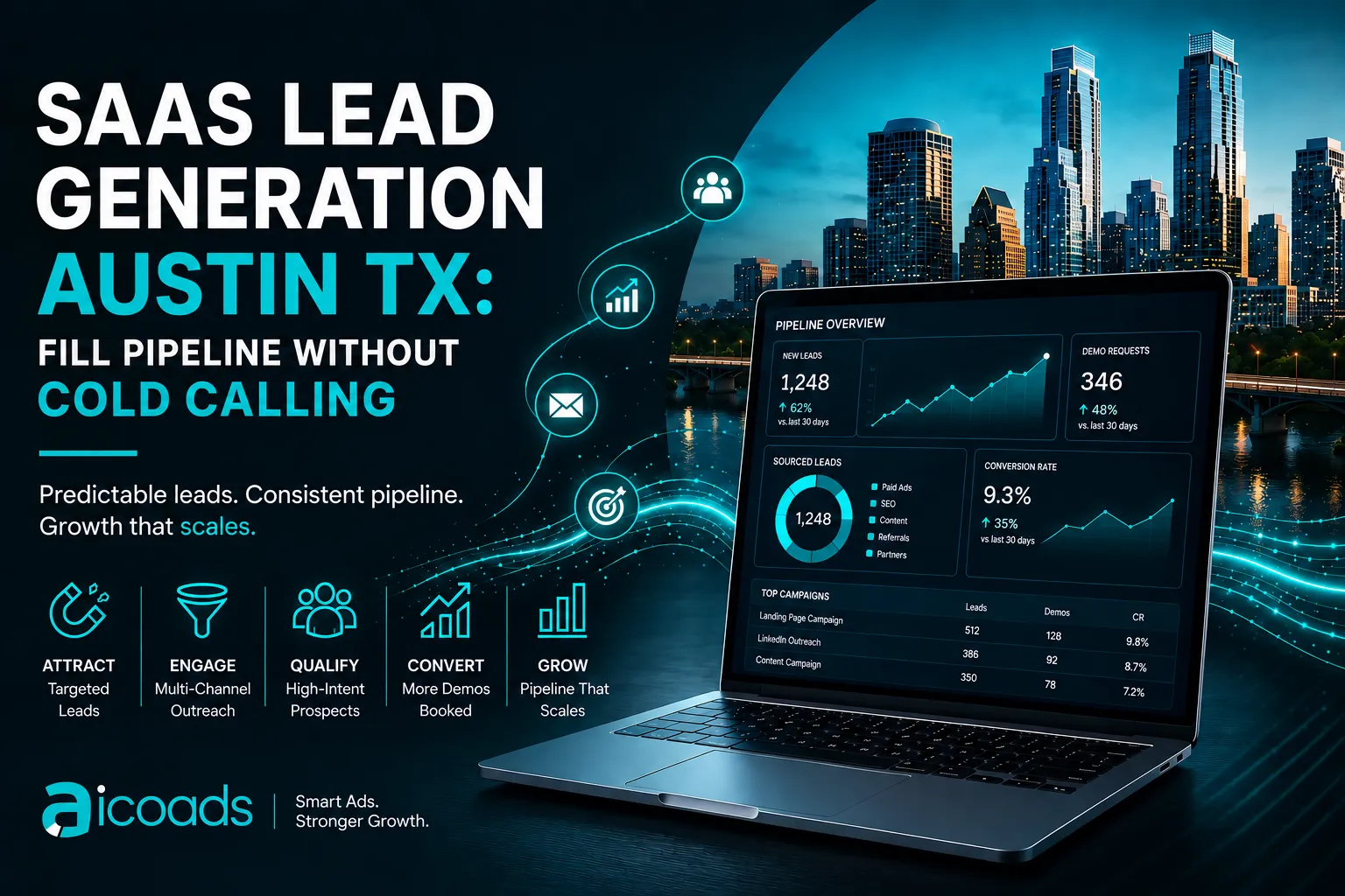 SaaS lead generation Austin TX using AI-powered marketing to build a predictable sales pipeline without cold calling